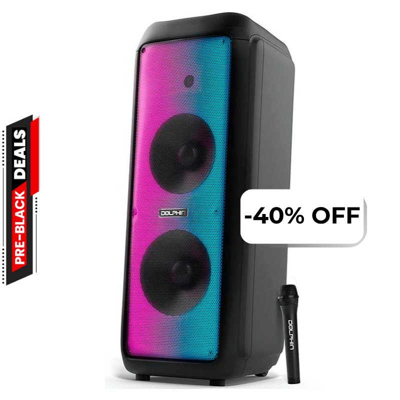 Bocina Bluetooth Dolphin SP-1070RBT Premium Dual 10” 3700W Negro