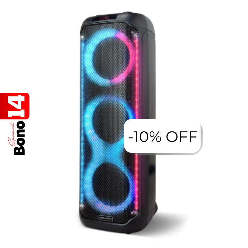 Bocina Dolphin KP-380 Karaoke Speaker Triple 8" Bluetooth 3800W Negro