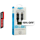 Cable USB-C a USB-C AON AO-CB-5017 2 Metro Negro 5Gbps 100W