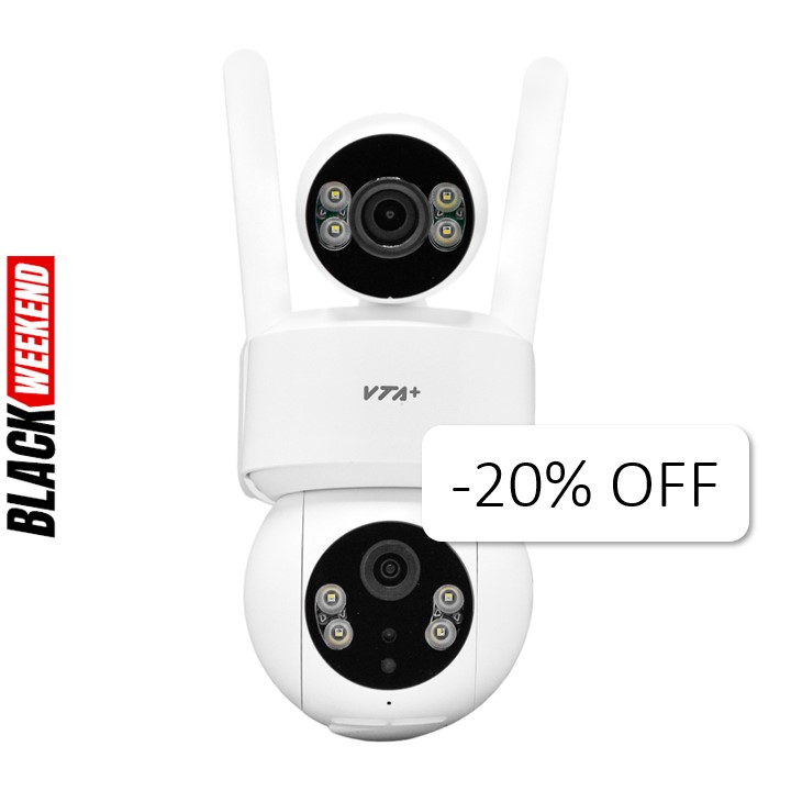 Cámara de Seguridad VTA+ Ratio II Smart Home Wi-Fi para Exteriores Doble Lente 4MP