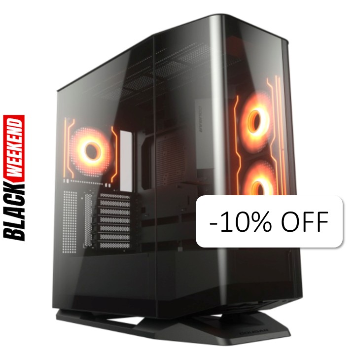 Case Gaming Cougar FV270 RGB Media Torre Malla E-ATX Negro (Sin Fuente)