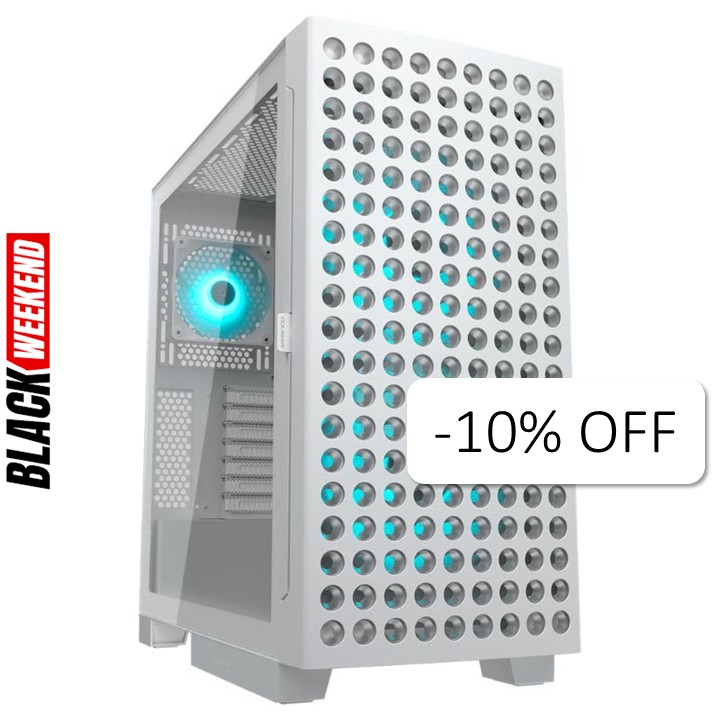 Case Gaming Cougar AirFace ECO Media Torre ATX Blanco (Sin Fuente)