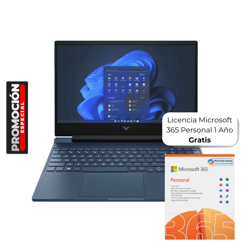 Laptop HP Victus 15-fa1097la 15.6" i7-13620H 16GB RAM 1TB SSD RTX 4050 6GB  W11 Home Azul Oscuro Teclado Español