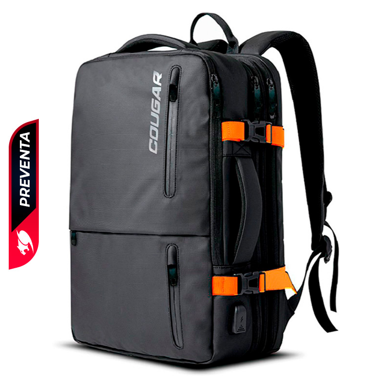 Mochila Cougar Vanguard Travel 17" Negro-Naranja