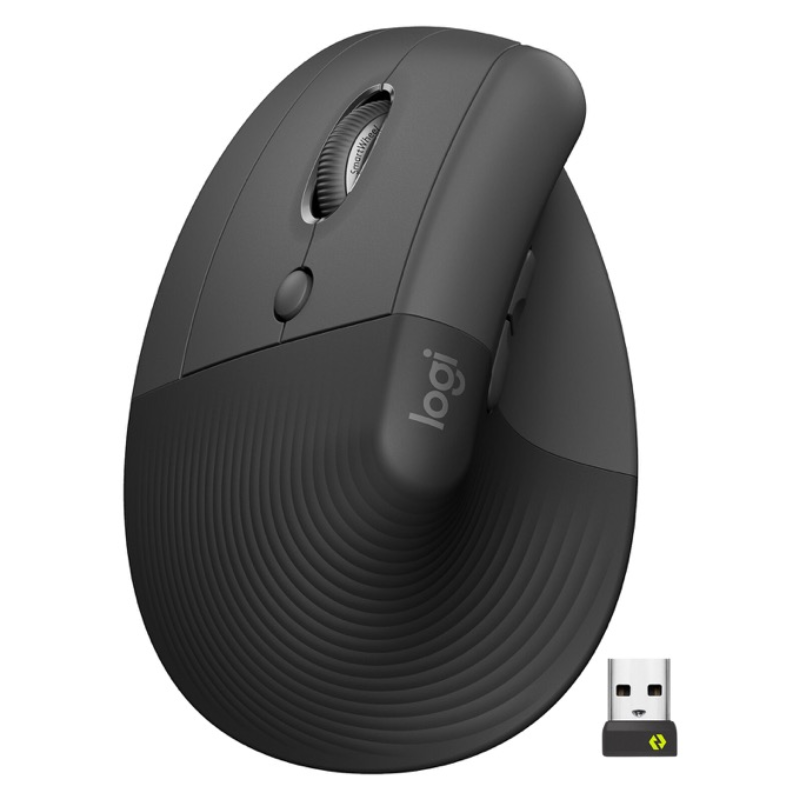 Mouse Inalámbrico Bluetooth Logitech Lift Left Ergonómico 4000DPI Negro + Receptor USB
