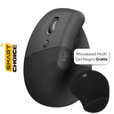 Mouse Inalámbrico Bluetooth Logitech Lift Left Ergonómico 4000DPI Negro + Receptor USB