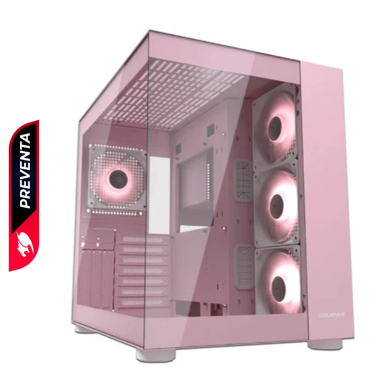 Case Gaming Cougar FV150 RGB Media Torre Rosa (Sin Fuente)