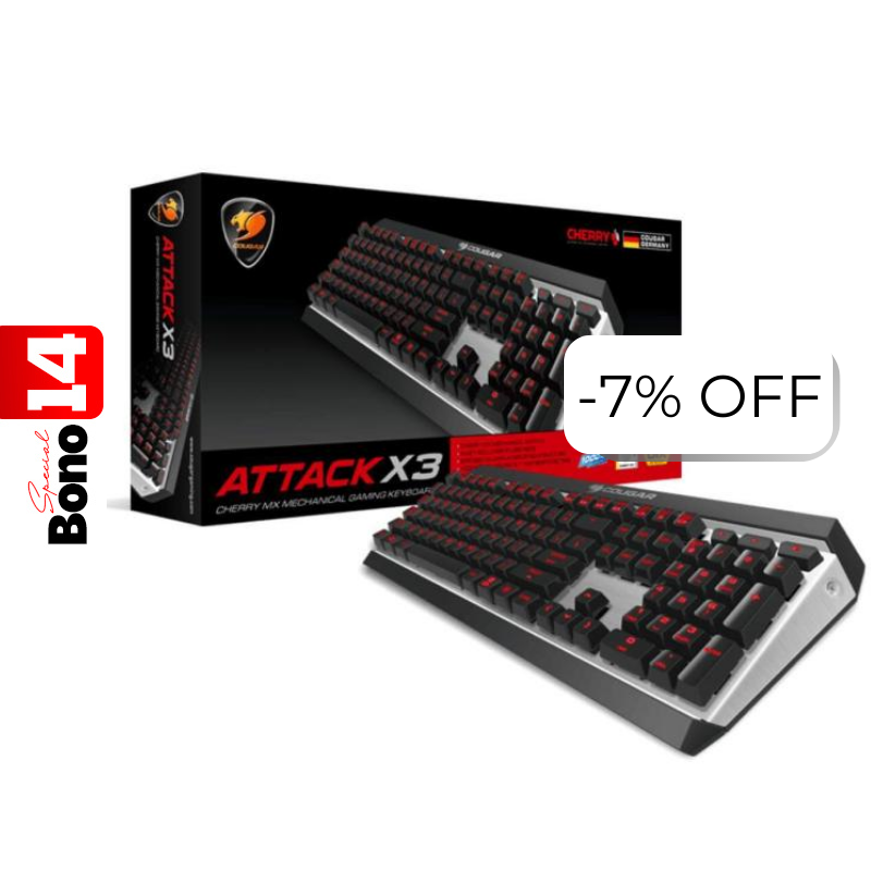 Teclado Gaming Mecánico Alámbrico Cougar Attack X3 Gris Claro