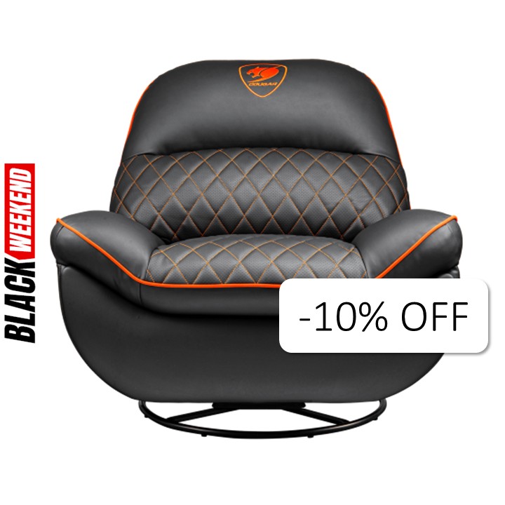 Sofá Gaming Cougar Overlord Negro-Naranja