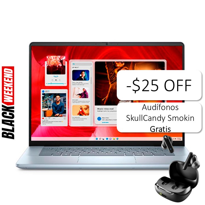 Laptop Dell Inspiron 7640 16" Ultra Core 9 185H 16GB RAM 512GB SSD W11 Home Gris Claro Teclado Inglés