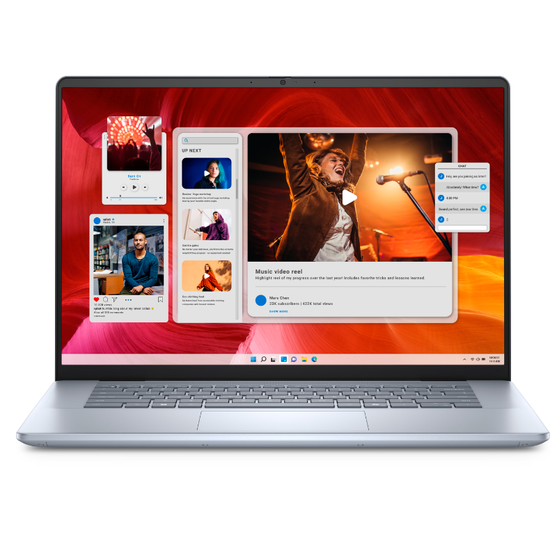Laptop Dell Inspiron 7640 16" Ultra Core 9 185H 16GB RAM 512GB SSD W11 Home Gris Claro Teclado Inglés