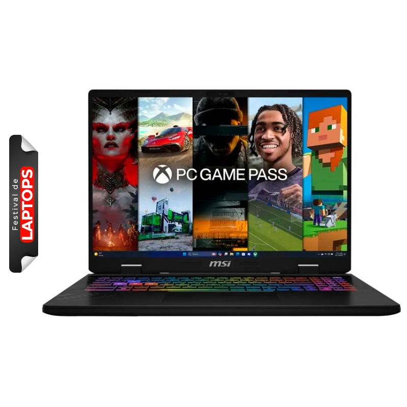 Laptop MSI CROSSHAIR 16" i7-14650HX 16GB RAM 1TB SSD RTX 4070 8GB Negro W11 Home Teclado Inglés