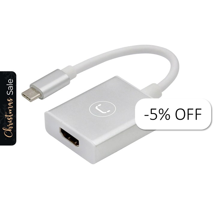 Adaptador Unno Tekno USB-C a HDMI 4k AD3001SV Macho-Hembra Plateado