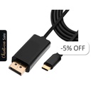 Cable USB-C a Displayport Unno Tekno CB4059BK 1.5 Metros Negro