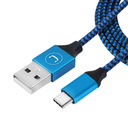 Cable USB a USB-C Unno Tekno CB4061BL 1.5 Metros Trenzado Azul