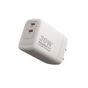 Cargador de Pared Unno Tekno PW5064WT PowerPro Dual USB-C 30W​​ Blanco