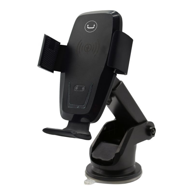 Base para Celular Unno Tekno CH3009BK con ventosa Brazo Extendible Carga Inalámbrica