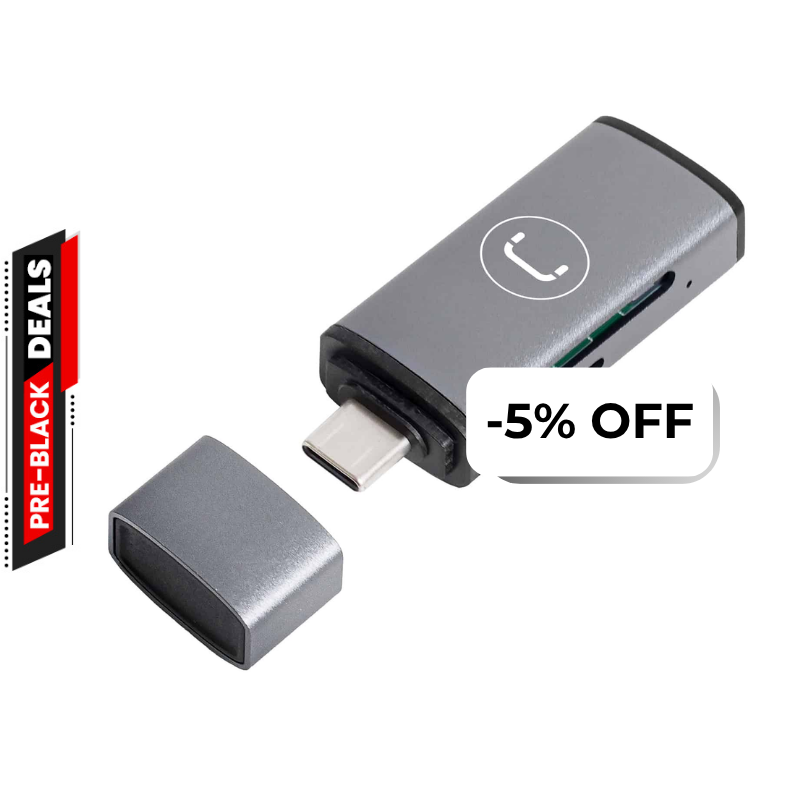 Lector de Tarjetas UnnoTekno CR1005GY USB-C 3.0 Universal Gris