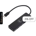 Hub Unno Tekno 4 Puertos HB1012BK USB-C 3.0 Negro