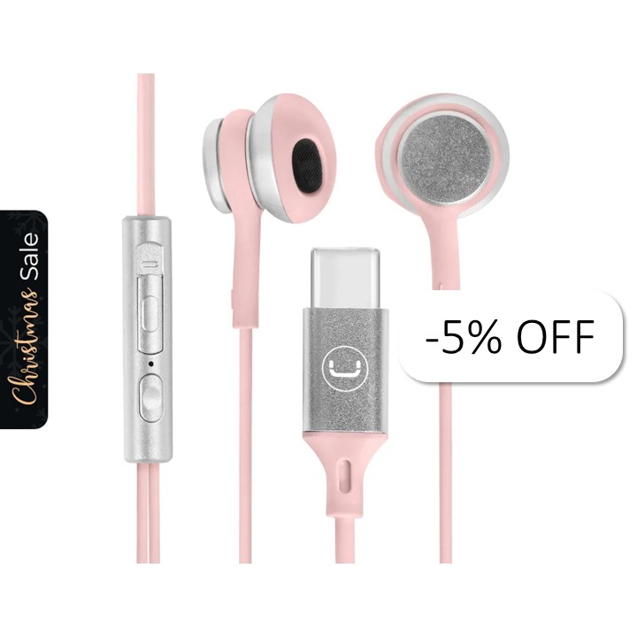 Audífonos In-Ear Unno Tekno HS7005PK USB-C Ultra Rosado