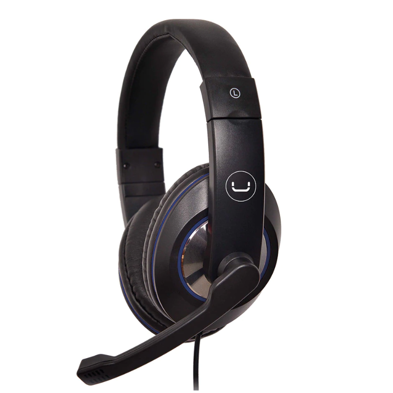 Audífonos Tipo Headset Unno Tekno 3.5mm HS7212BL Ace12 con Micrófono Negro