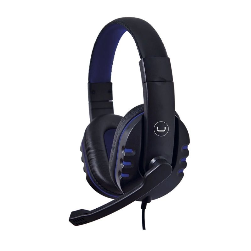 Audífonos Tipo Headset Unno Tekno HS7214BL USB Ace14 con Micrófono Negro Azul