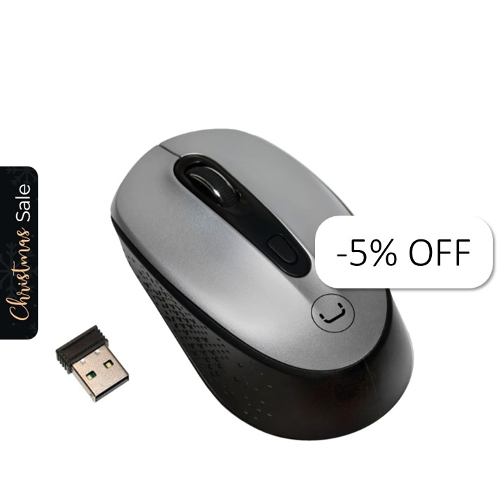 Mouse Inalámbrico Unno Tekno Countour 1600DPI Plateado