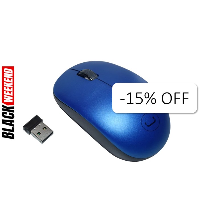 Mouse Inalámbrico Unno Tekno Curve 1200DPI Azul