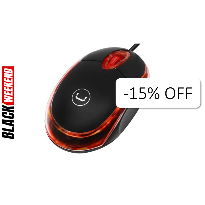 Mouse Alámbrico Unno Tekno Trans 800DPI Negro