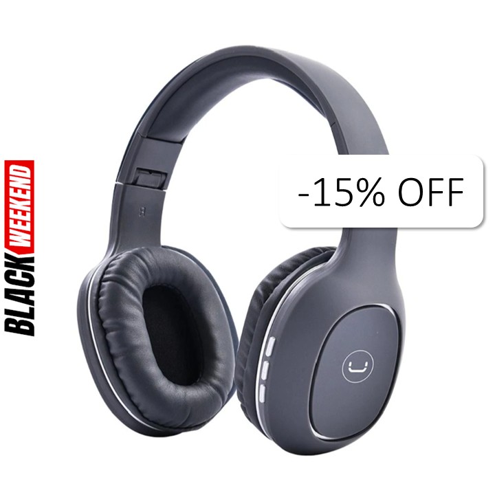 Audífonos Tipo Headset Unno Tekno Bluetooth 3.5mm HS7408GY Ovala 5.0con Micrófono Gris