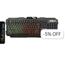 Teclado Gaming Alámbrico Unno Tekno Brave USB Negro Inglés