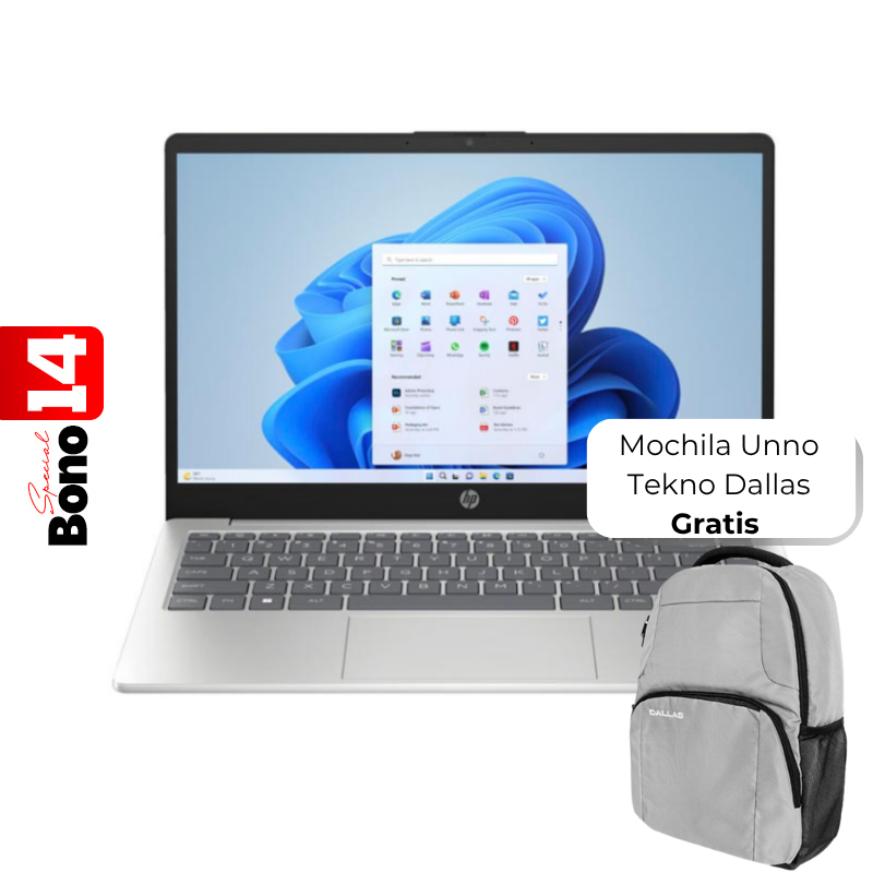 Laptop HP 14" I7-1355U 16GB RAM 512GB SSD W11 Home Plateado Teclado En Ingles