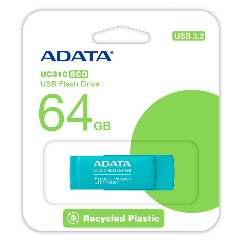 Memoria USB ADATA 64GB UC310 ECO 3.2 Celeste