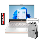 Laptop HP 14-DQ6015DX 14" Celeron N150 4GB RAM 128GB UFS W11S Home Rosado Teclado Inglés