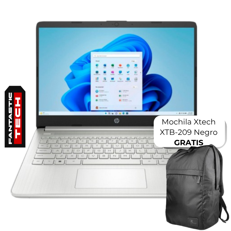 Laptop HP 14-DQ6014DX 14" Celeron N150 4GB RAM 128GB UFS W11 Home Lavanda Teclado Ingles