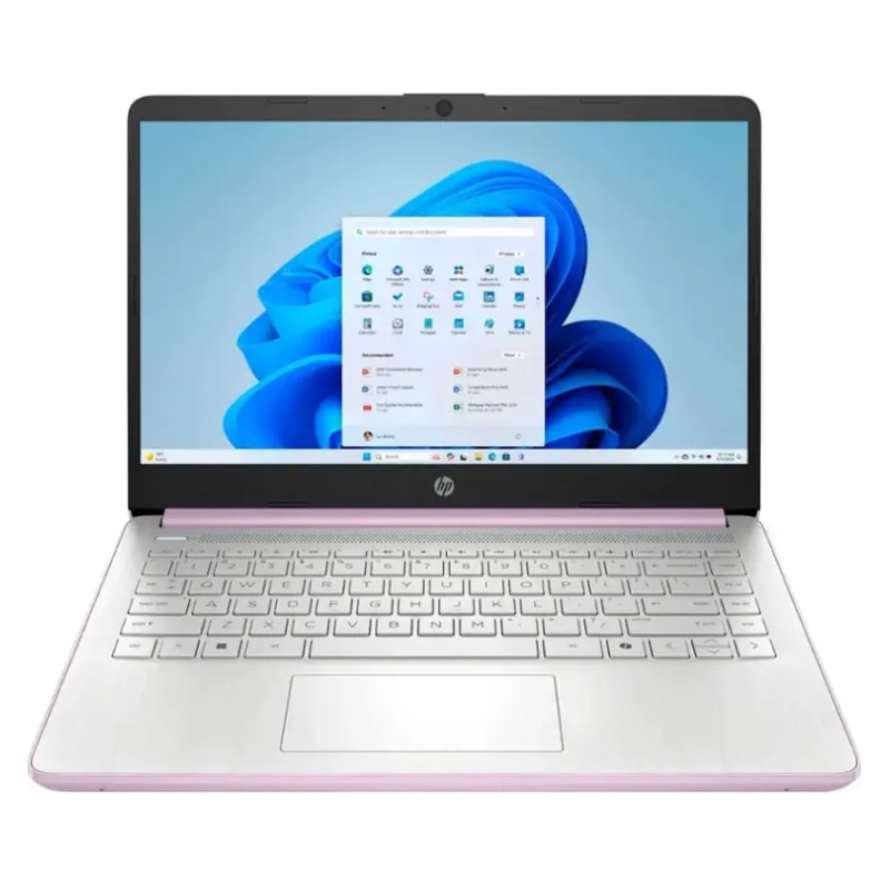 Laptop HP 14-DQ6014DX 14" Celeron N150 4GB RAM 128GB UFS W11S Home Lavanda Teclado Inglés