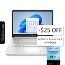 Laptop HP 14-DQ6013DX 14" Celeron N150 4GB RAM 128GB UFS W11S Home Verde Teclado Inglés