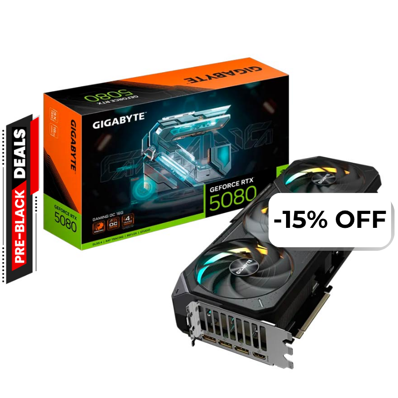 Tarjeta de Video 16GB GDDR7 Gigabyte GeForce RTX 5080 Gaming OC HDMI DP PCIe 5.0