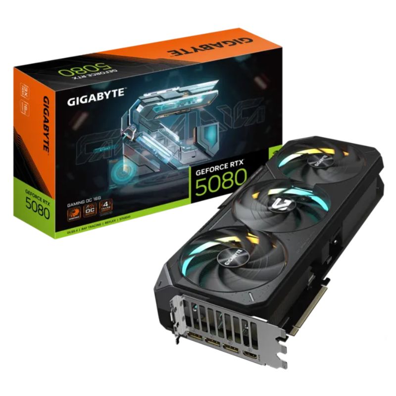 Tarjeta de Video 16GB GDDR7 Gigabyte GeForce RTX 5080 Gaming OC HDMI DP PCIe 5.0