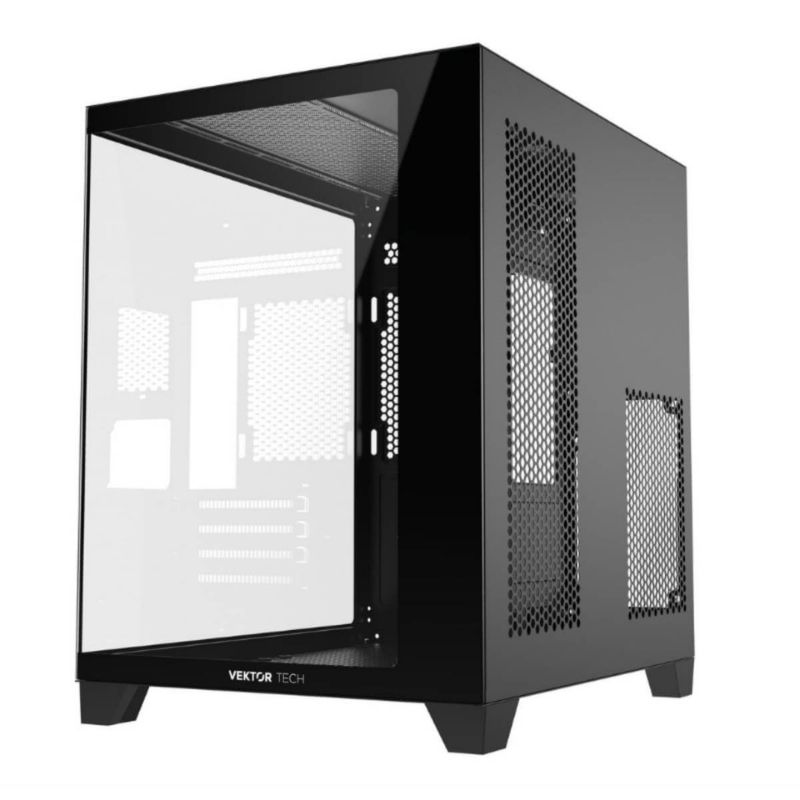Case Gaming VektorTech QGM-570 Media Torre Vidrio Templado Micro-ATX Negro (Sin Fuente)