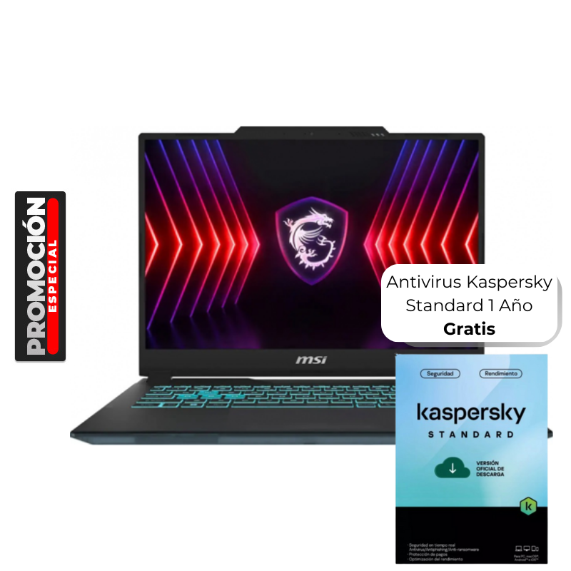 Laptop MSI Cyborg 14" i7-13620H 16GB RAM 512GB SSD RTX 4060 W11 Home Negro Teclado Inglés