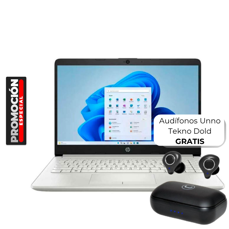 Laptop HP 14-CF2733 14" Celeron N4120 4GB RAM 64GB W11S Home Gris Teclado Inglés