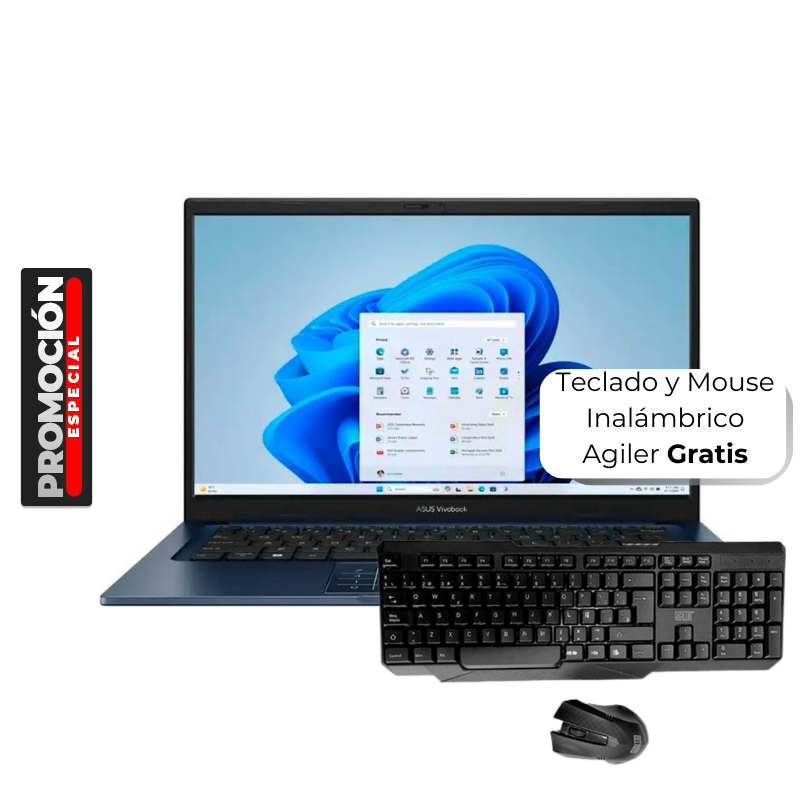 Laptop Asus Vivobook 14" i7-1355U 12GB RAM 512GB SSD W11 Home Azul Teclado Inglés