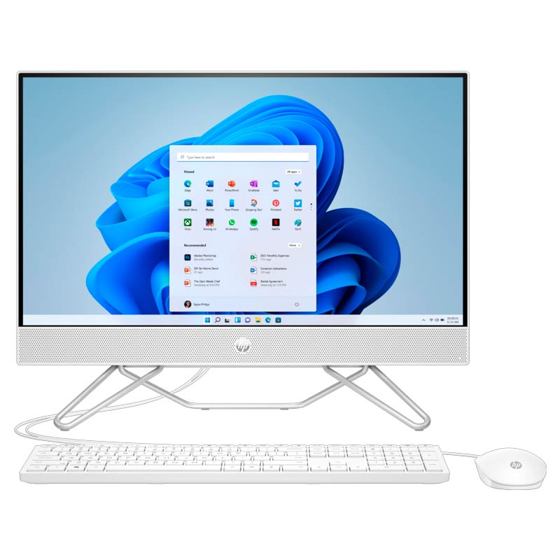 Computadora AIO HP 24-cb1032la 23.8" i3-1215U 8GB RAM 512GB SSD Blanco W11 Home
