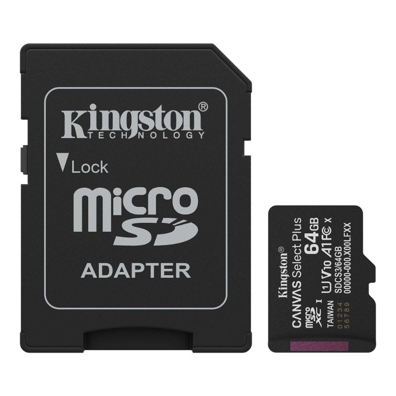Memoria microSD Kingston 64GB Select Plus Gen3 100R