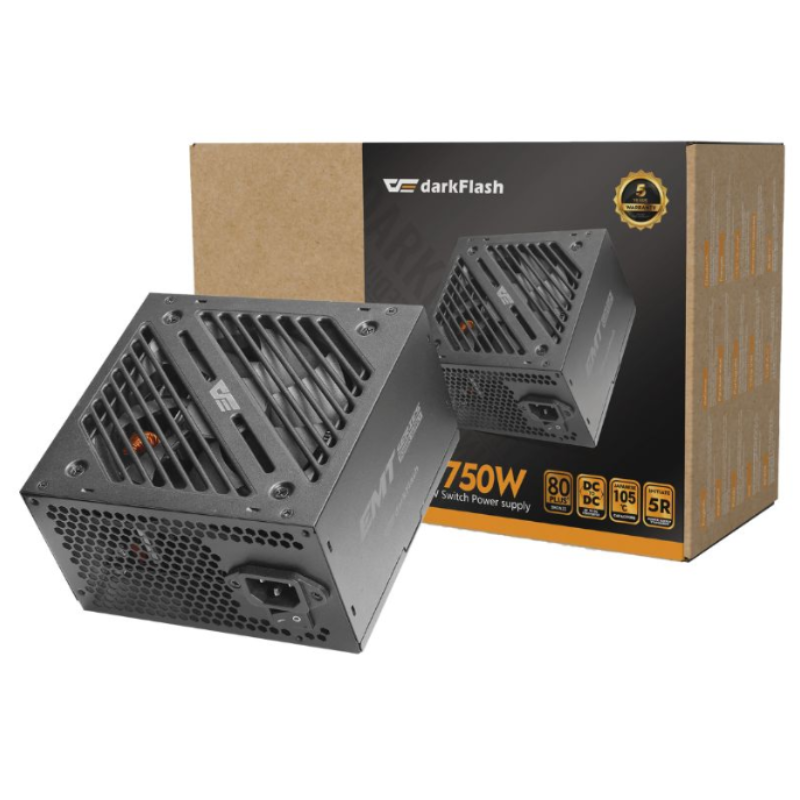 Fuente de Poder 750W DarkFlash EMT 80 Plus Bronce Negra