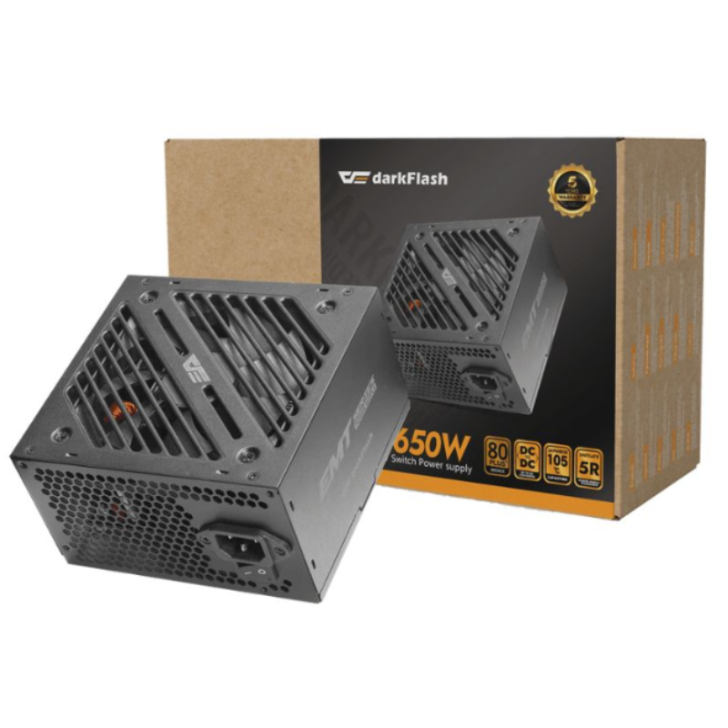Fuente de Poder 650W DarkFlash EMT 80 Plus Bronce Negra