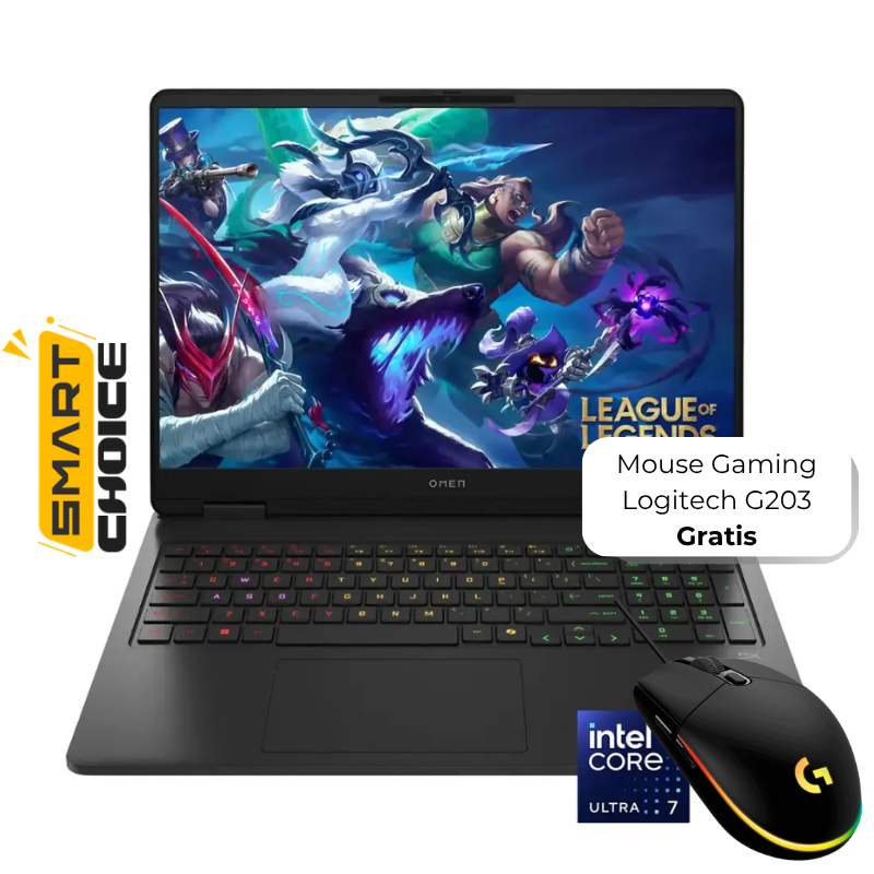 Laptop HP OMEN 16-am0073dx 16" Intel Core Ultra 7 255H 16GB RAM 1TB SSD RTX 5060 8GB W11 Home Shadow Black Teclado Ingles