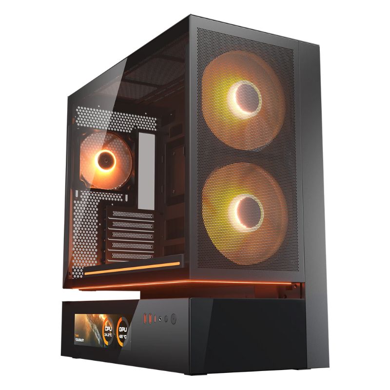 Case Gaming Cougar CFV235 Mesh Vision Media Torre ATX Negro (Sin Fuente)
