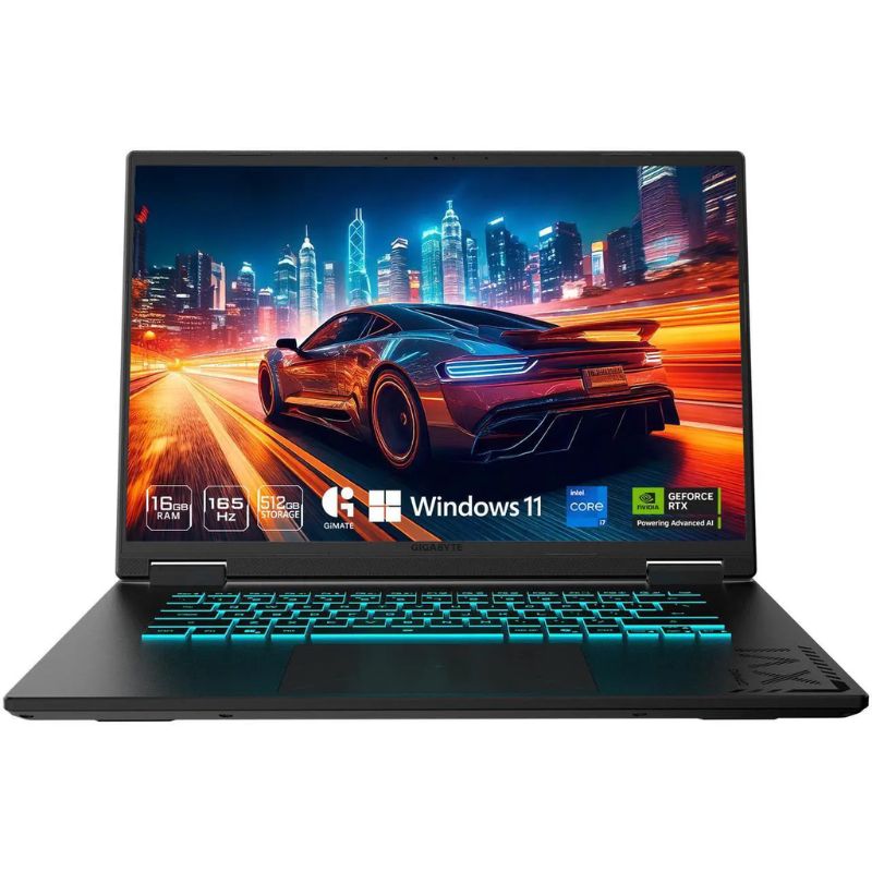 Laptop Gaming Gigabyte A16 16" 165Hz WUXGA Intel Core i7-13620H 16GB DDR5 1TB SSD GeForce RTX 5050 W11 Home Negro Teclado Inglés